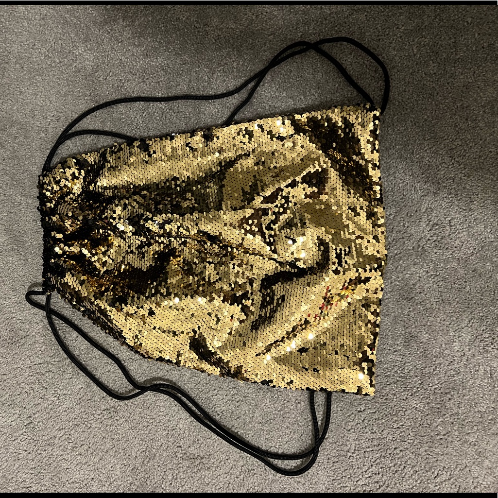 Gold Sequin String Bag
